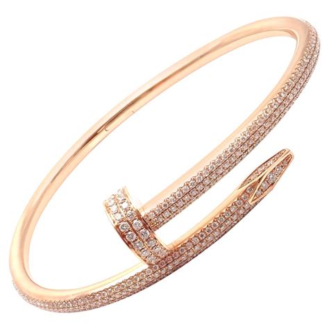 cartier nail bangle with diamonds|clou cartier bracelet.